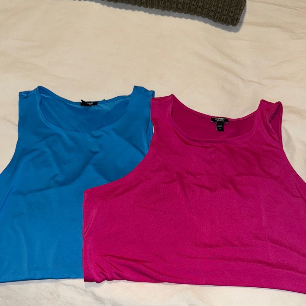 Express Body Contour Women’s Size XL Thong Bodysuit Lot Pink and Blue Bundle